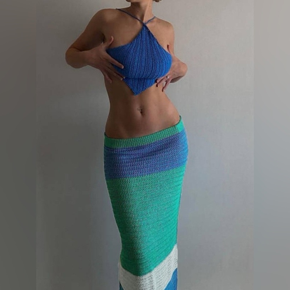 Long Beach crochet maxi skirt